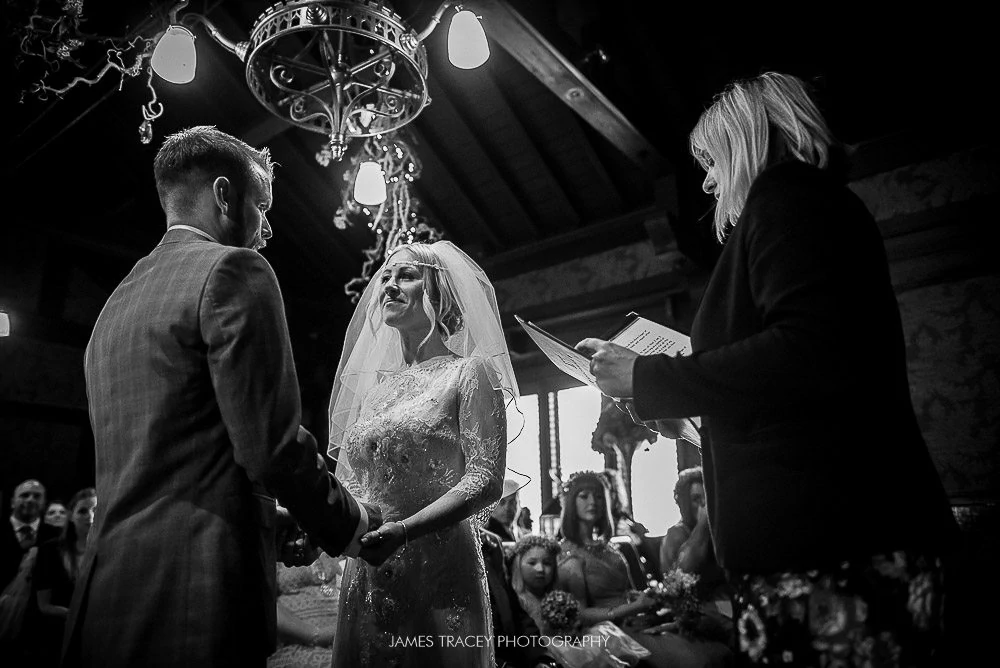 black and white photo of wedding