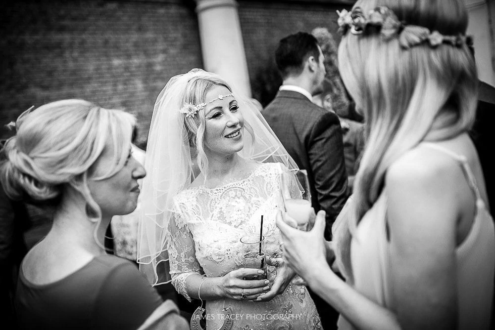 bride chatting to friends