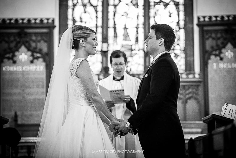 bride and groom at pott shrigley church