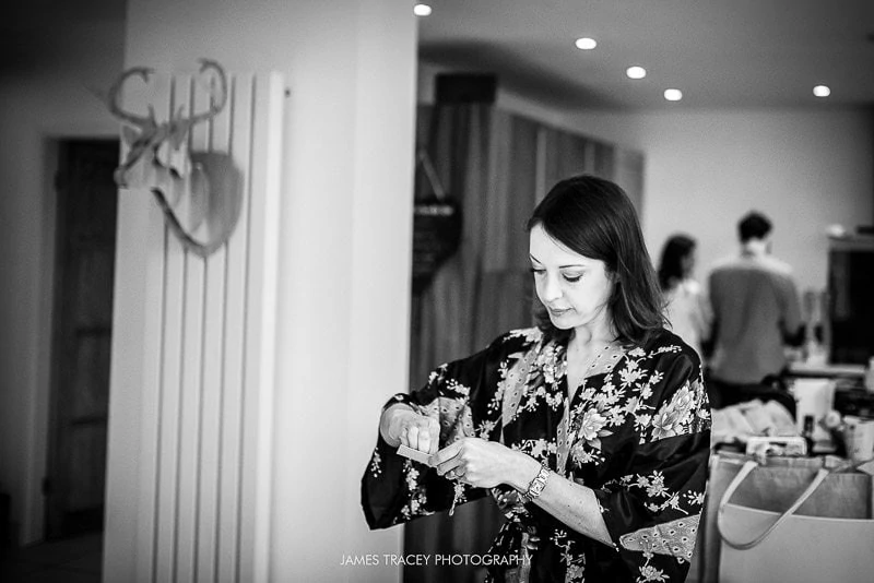 bride opening present