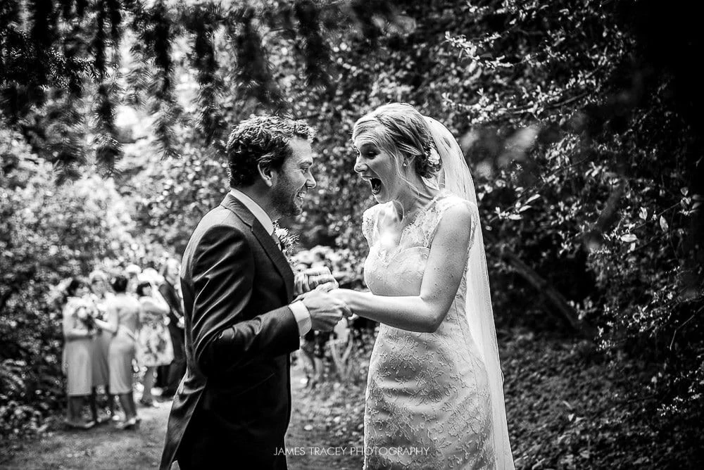 super happy bride and groom