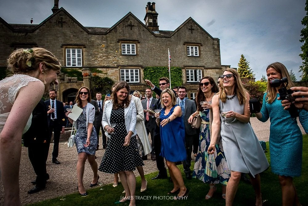 guests charging to throw confetti