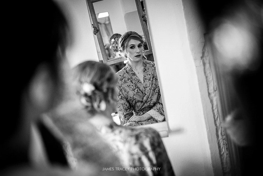 bride reflected ina mirror