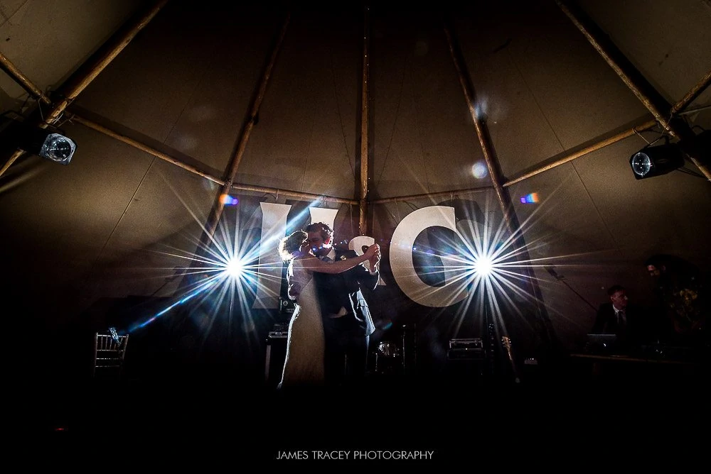 wedding first dance in a tipi