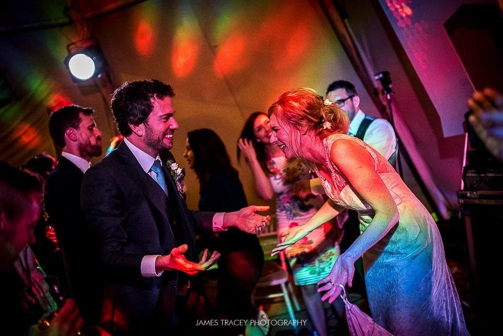 bride and groom dancing