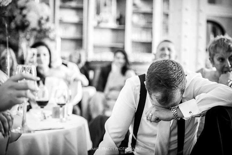 embarrassed groom during speeches at 30 james street