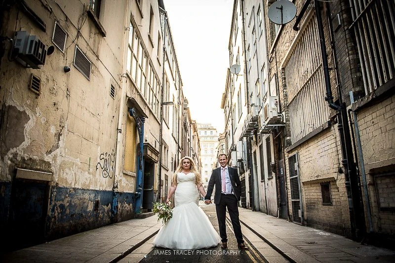 Posed bride and groom