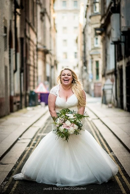 laughing bride