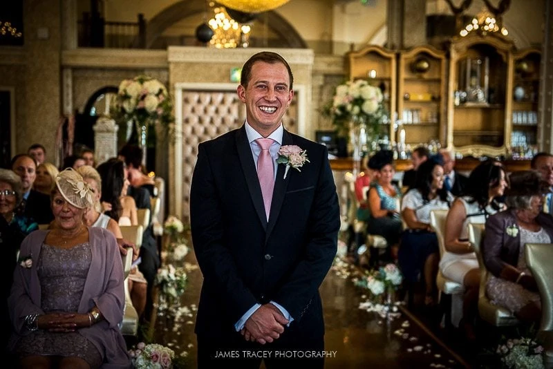 groom waiting at the top of aisle at 30 james street