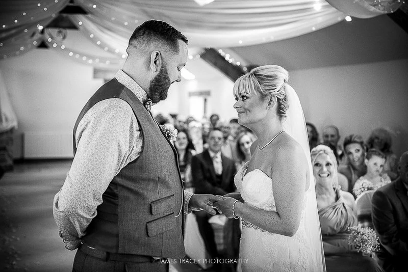 exchange of wedding rings at beeston manor