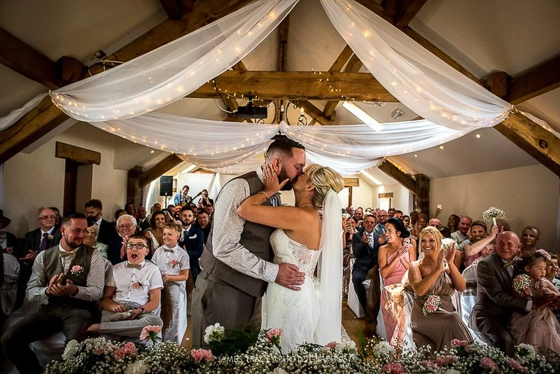 first kiss at beeston manor wedding