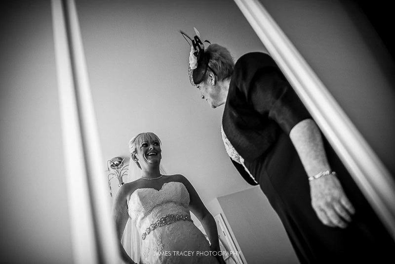 bride in a mirror