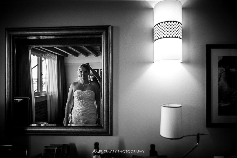 bride in a mirror