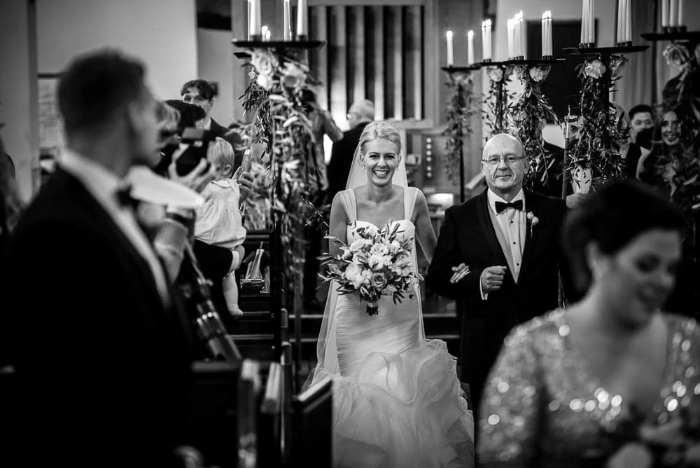 bride walking up the aisle