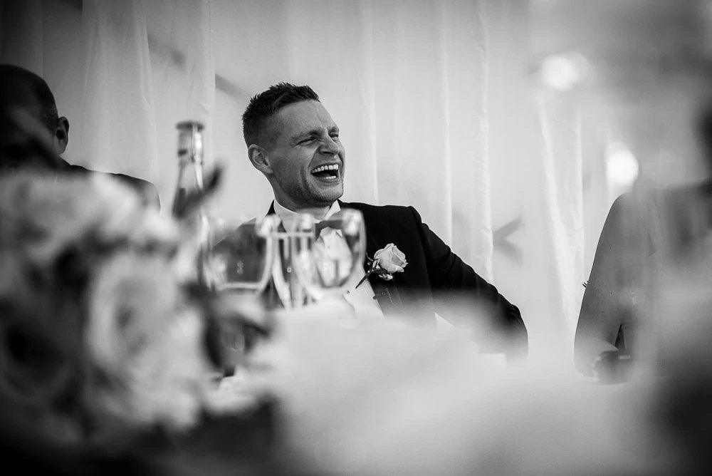 groom laughing at upper house hayfield