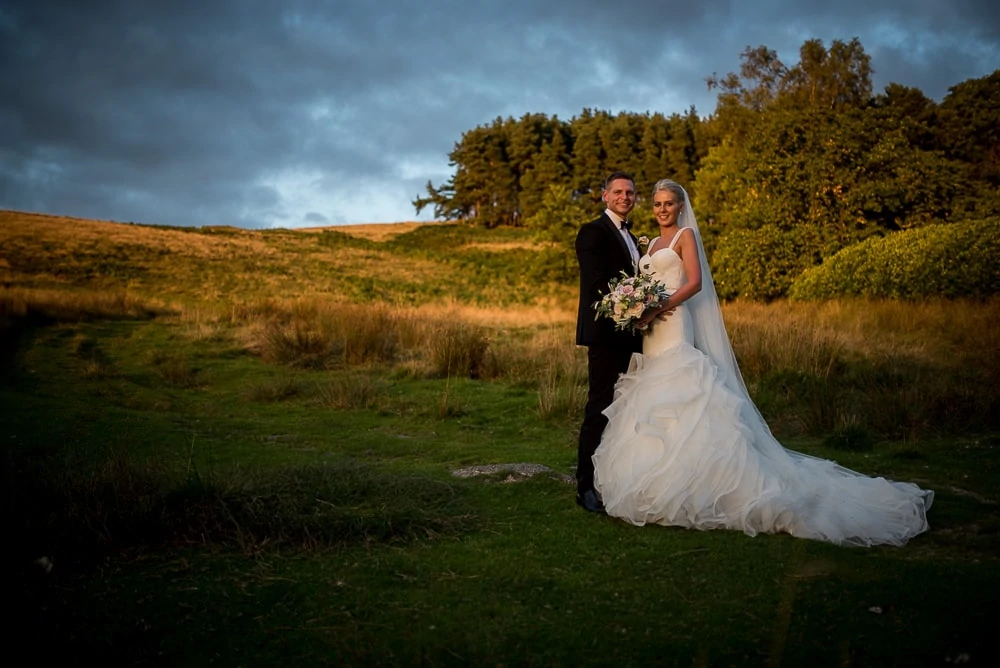wedding couple at upper house hayfield