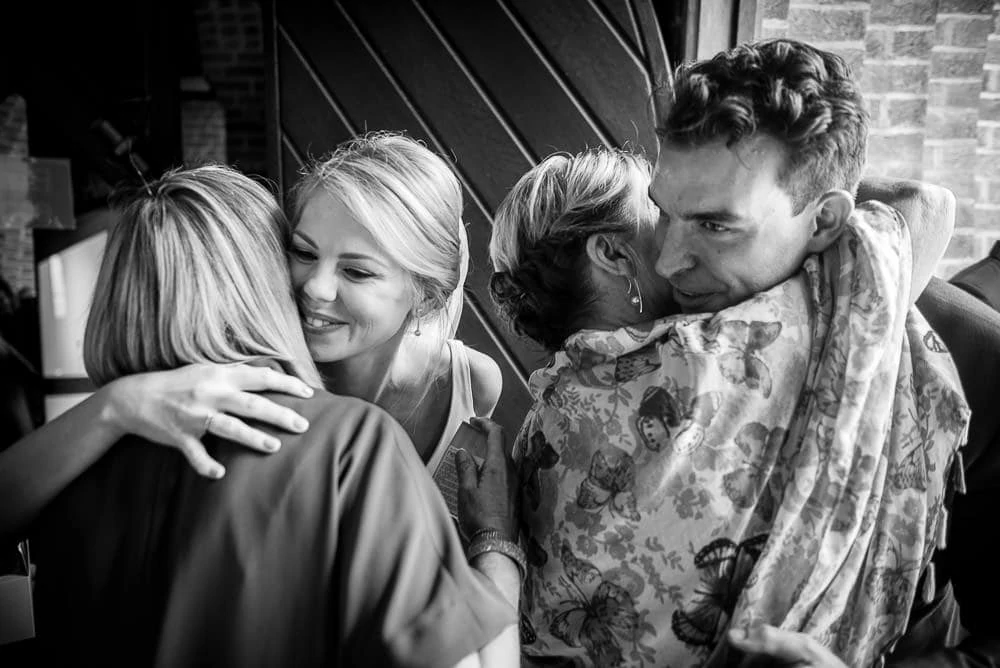 hugs at church exit