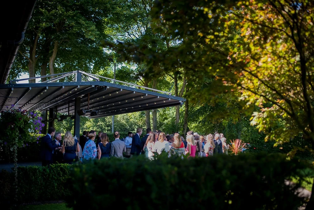 wide angle of wedding reception at the mere knutsford