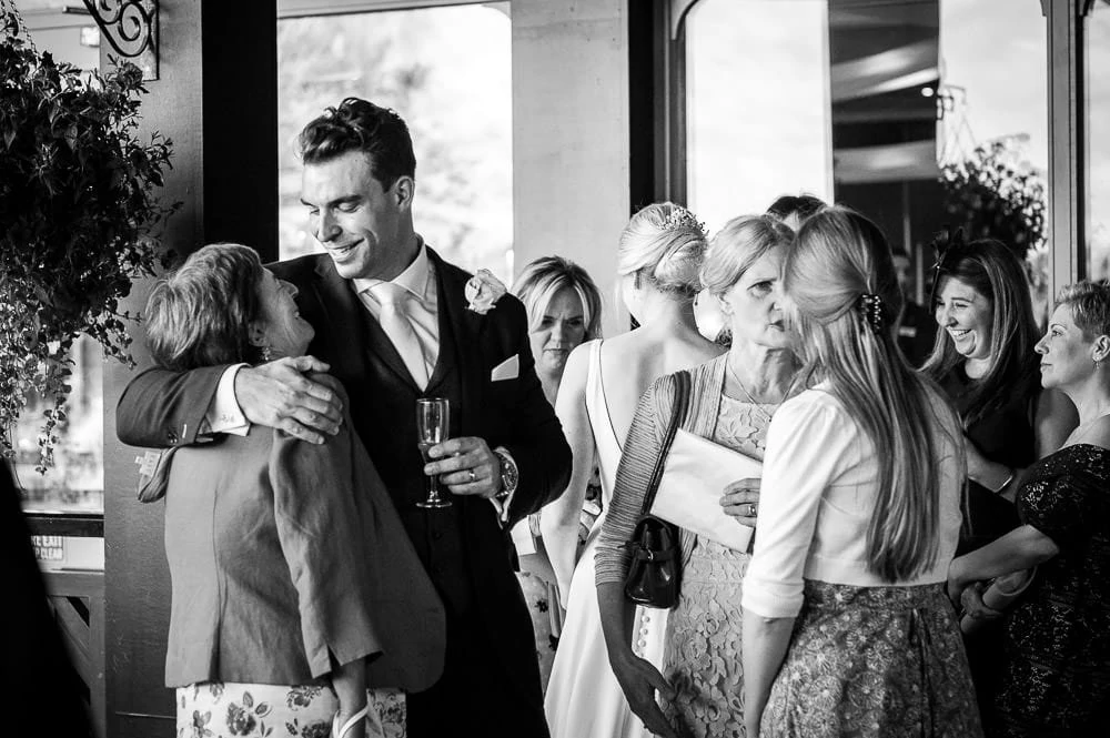 more hugs at wedding reception