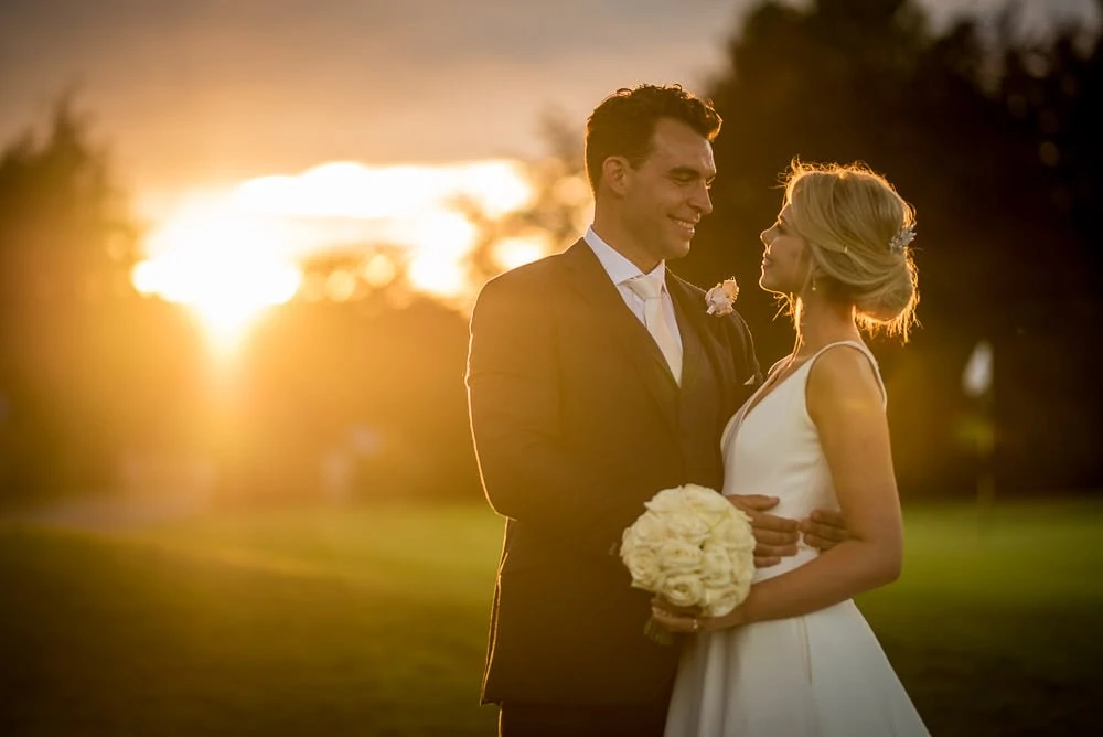 sunset at the mere knutsford resort wedding