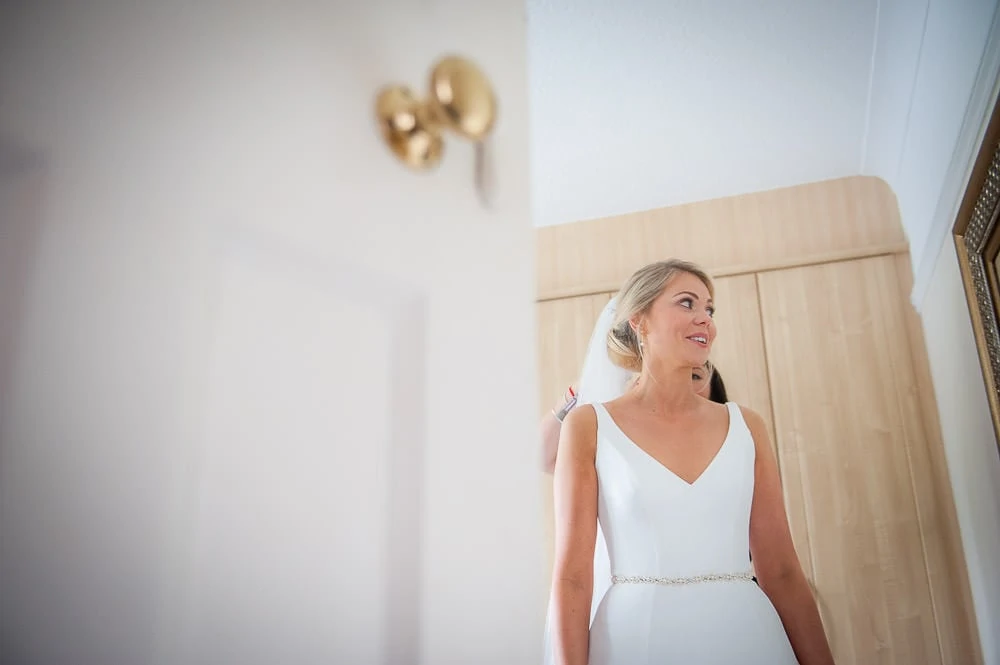 bride in colour in her dress