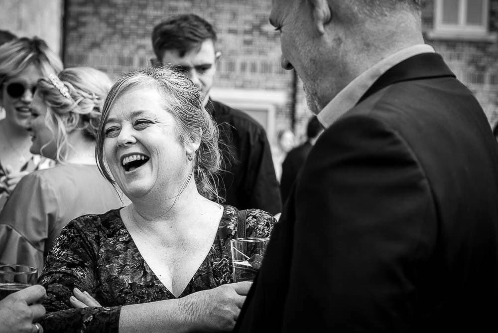 laughing guests at priory cottages
