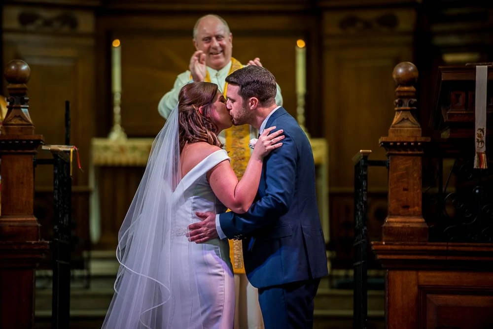 first kiss at a wedding