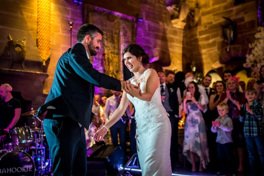 wedding first dance at Peckforton Castle