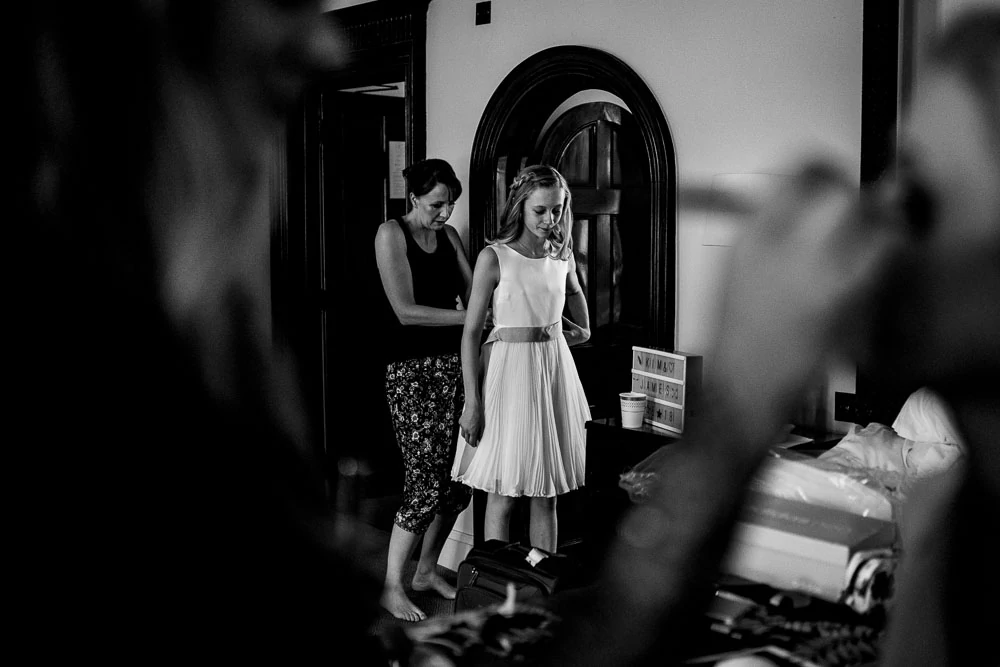 bridesmaid in her dress