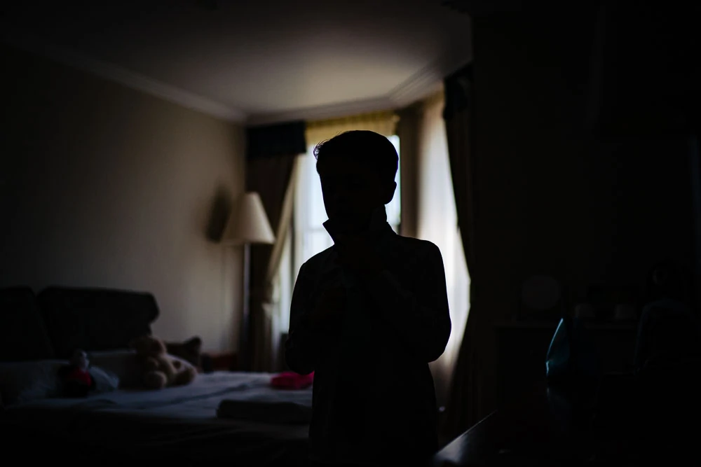 silhouette of grooms son