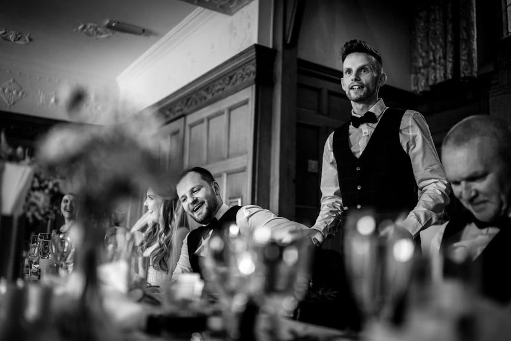 laughing groom