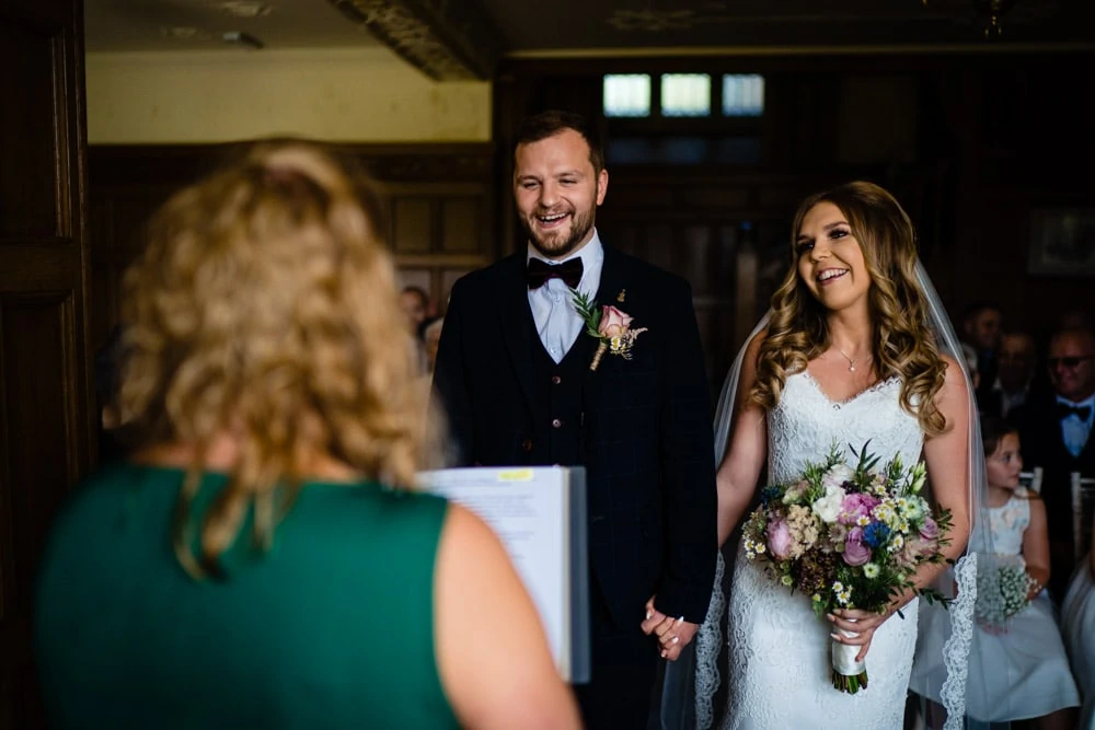 happy bride and groom at cragwood wedding