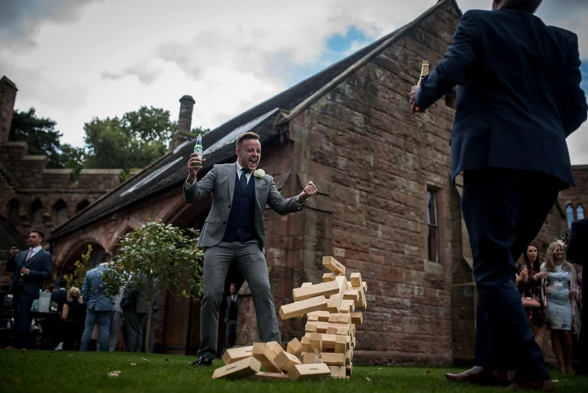 giant jenga at peckforton castle