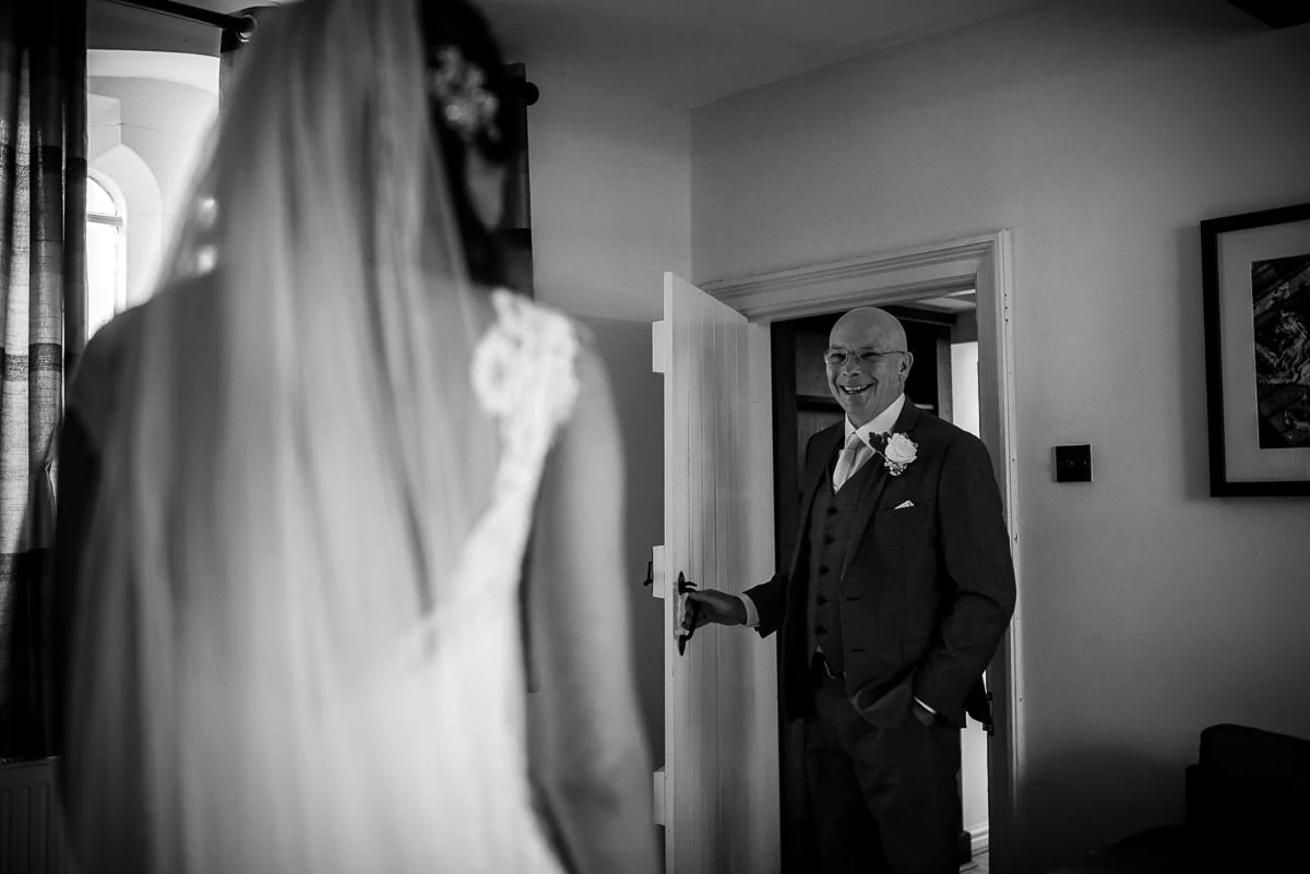 father of the bride seeing bride