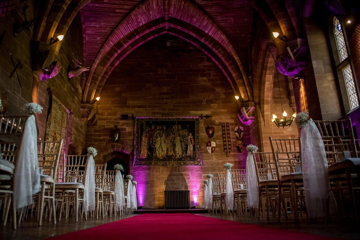 peckforton castle wedding service room