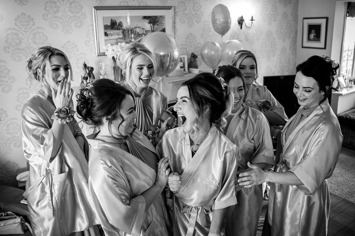 bridesmaid laughing