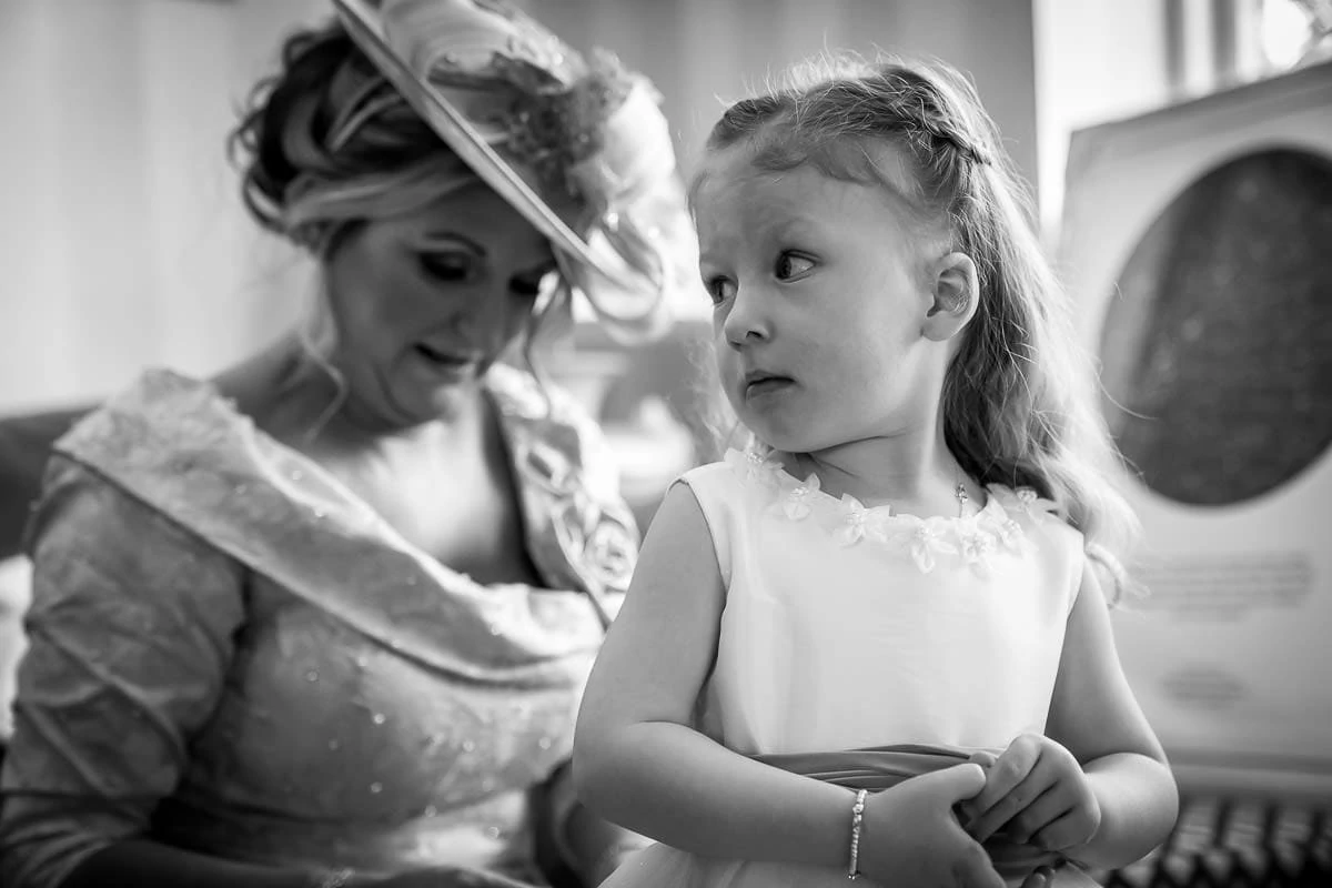 close up of flower girl