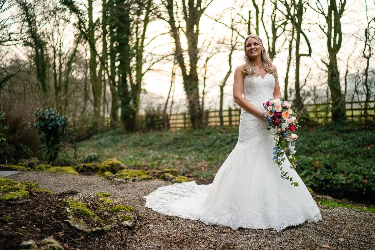 full length shot of the bride at mitton hall