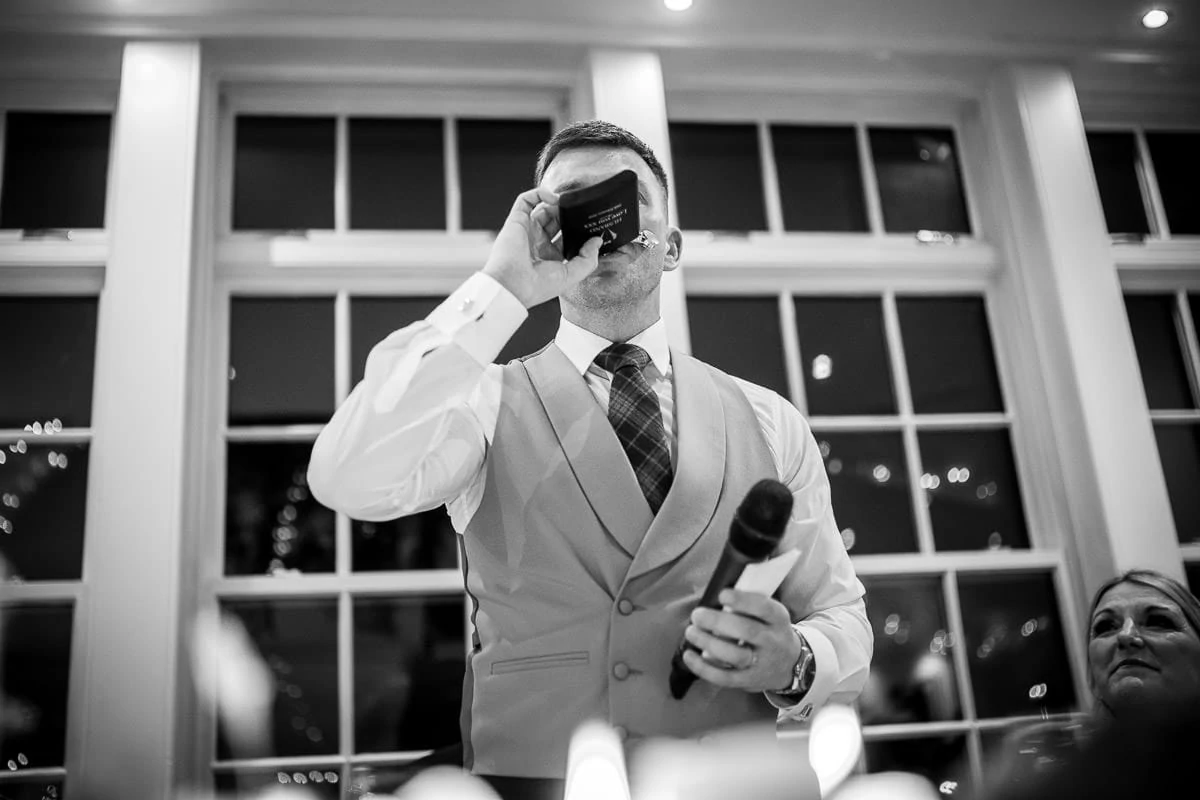 groom drinking