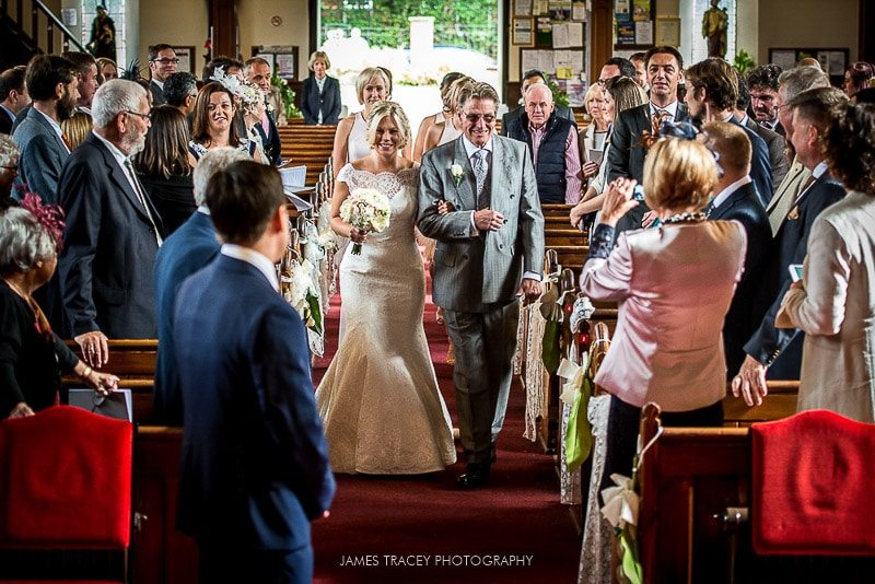 bride walking up the aisle