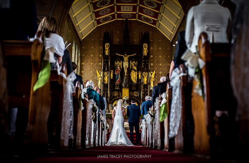 low down angle of wedding service