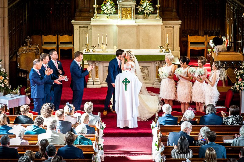 bride and groom getting married