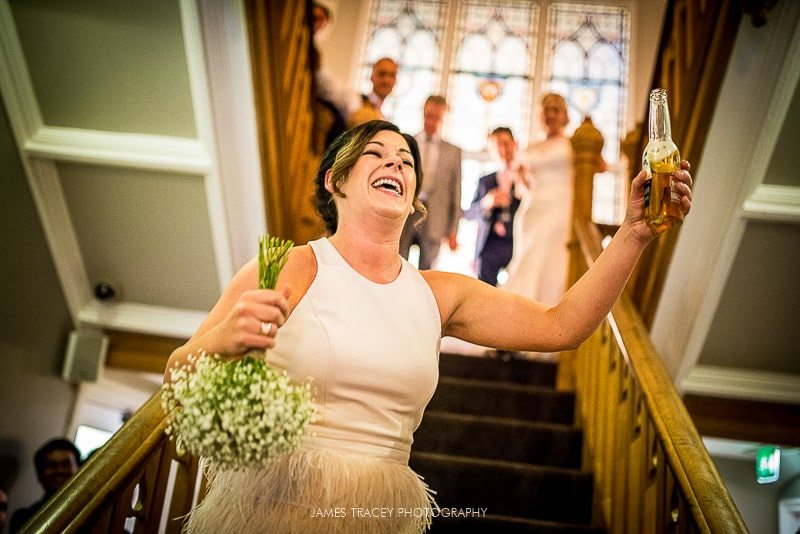 wedding guest toasting