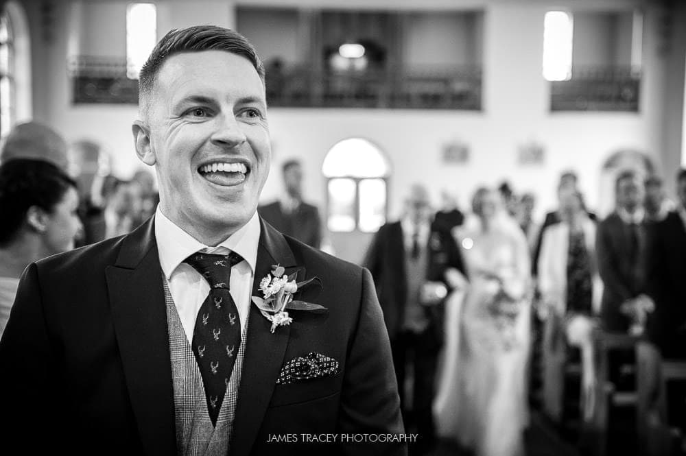 groom smiling