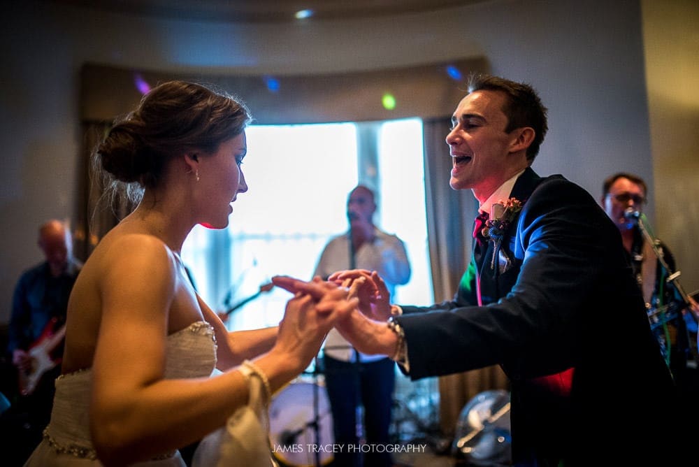 bride and groom dancing 