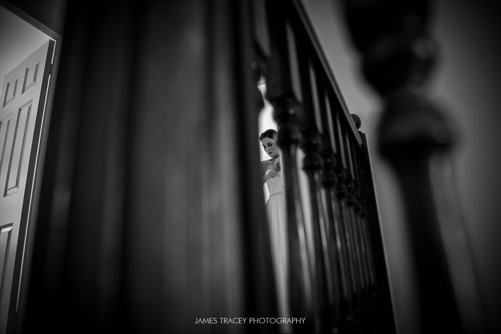 bride through bannister