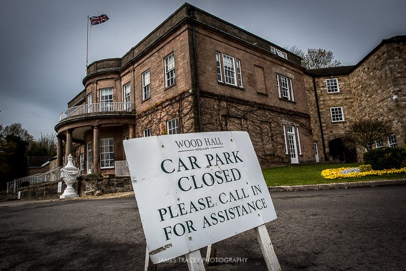 sign outside wood hall hotel