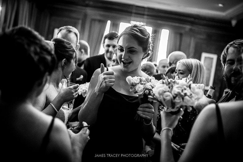 bridesmaid laughing