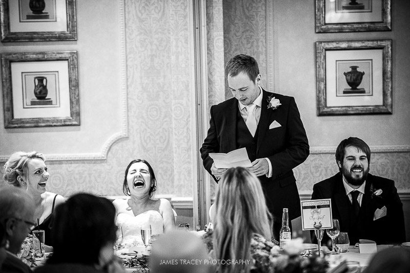 bride laughing at groom