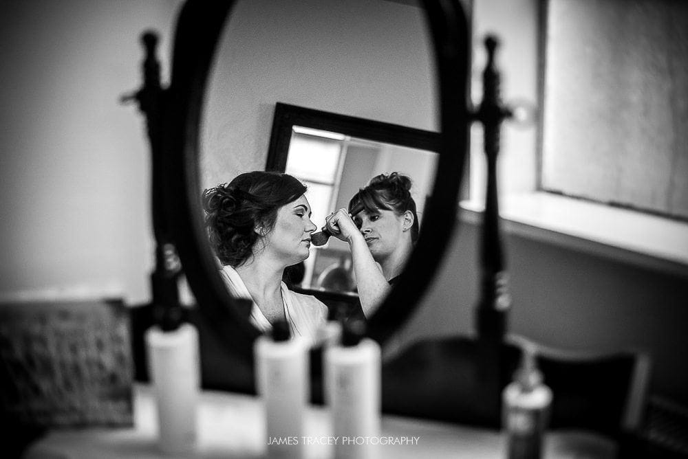 bride reflected in a mirror